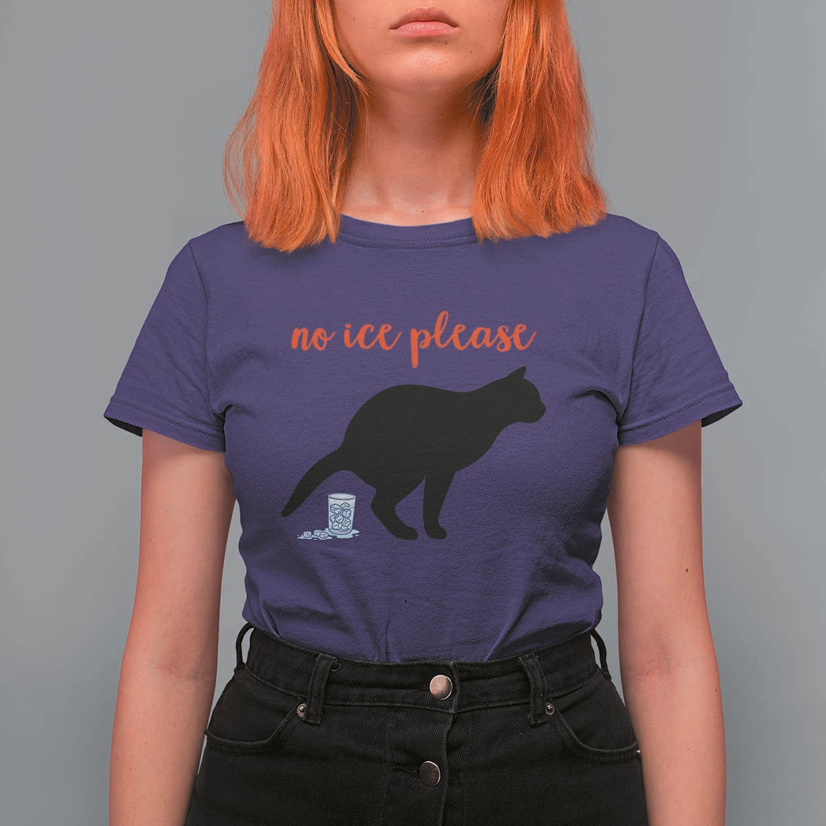 No Ice Please T Shirt For Women Funny Cat Abolish ICE Meme