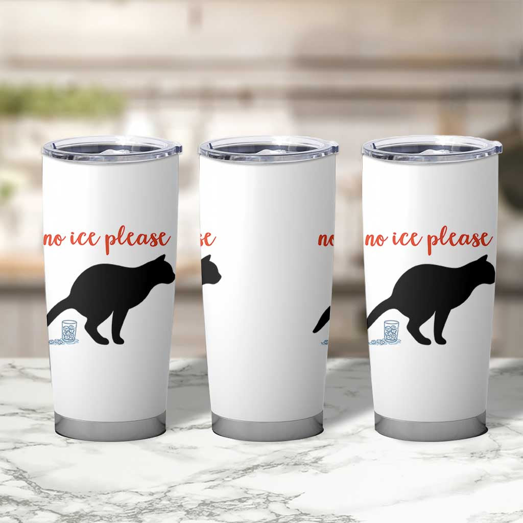 No Ice Please Tumbler Cup Funny Cat Abolish ICE Meme