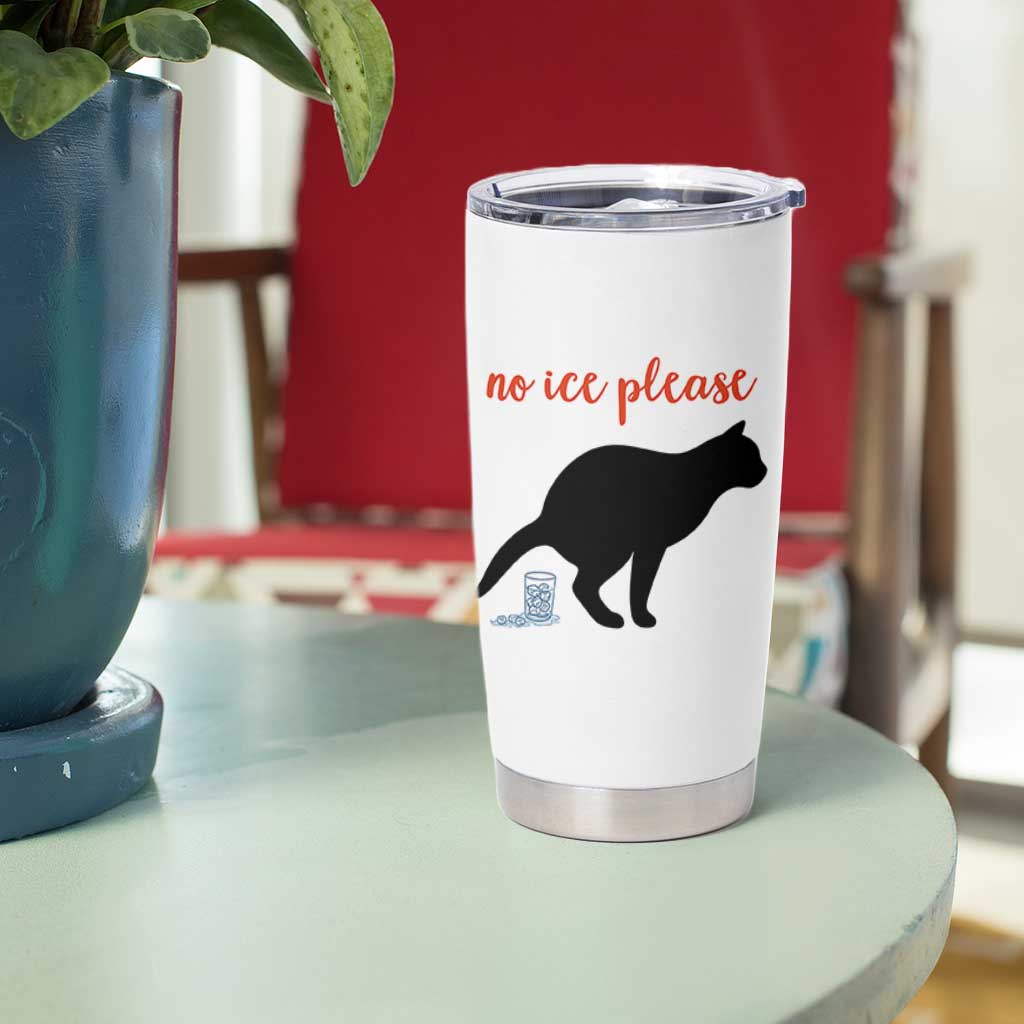 No Ice Please Tumbler Cup Funny Cat Abolish ICE Meme