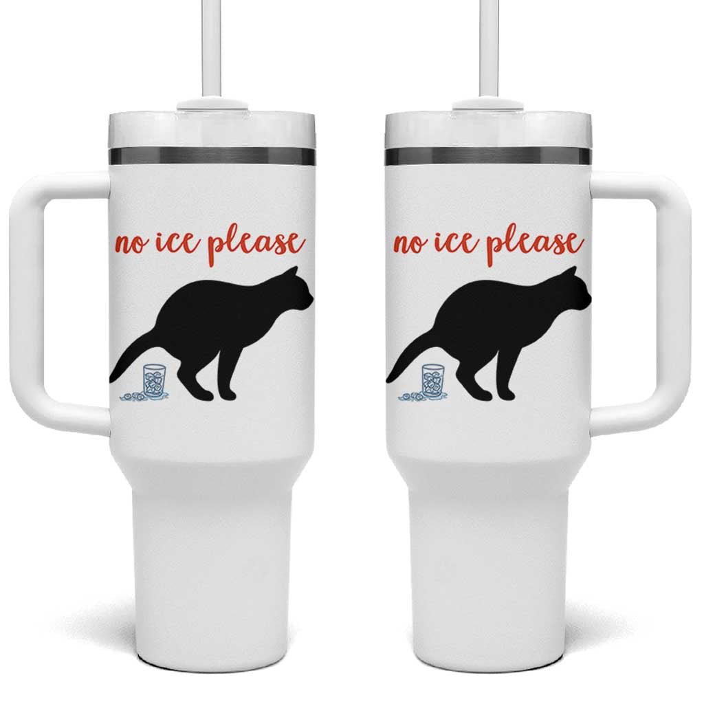 No Ice Please Tumbler With Handle Funny Cat Abolish ICE Meme
