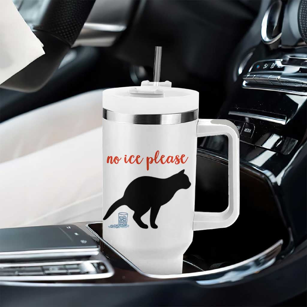 No Ice Please Tumbler With Handle Funny Cat Abolish ICE Meme