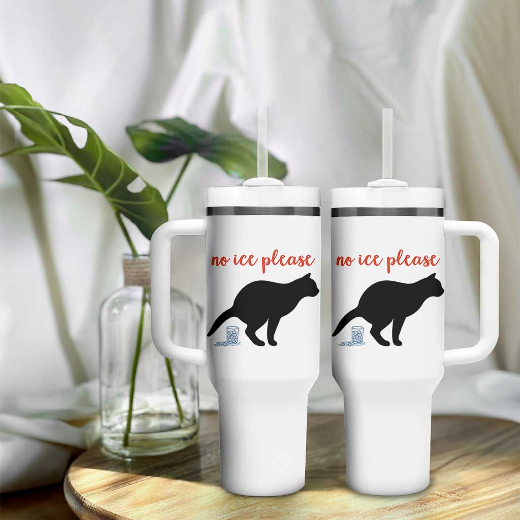No Ice Please Tumbler With Handle Funny Cat Abolish ICE Meme