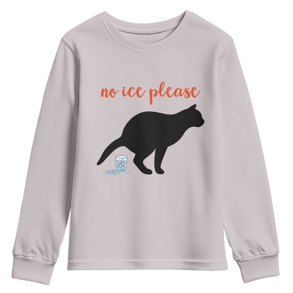 No Ice Please Youth Sweatshirt Funny Cat Abolish ICE Meme