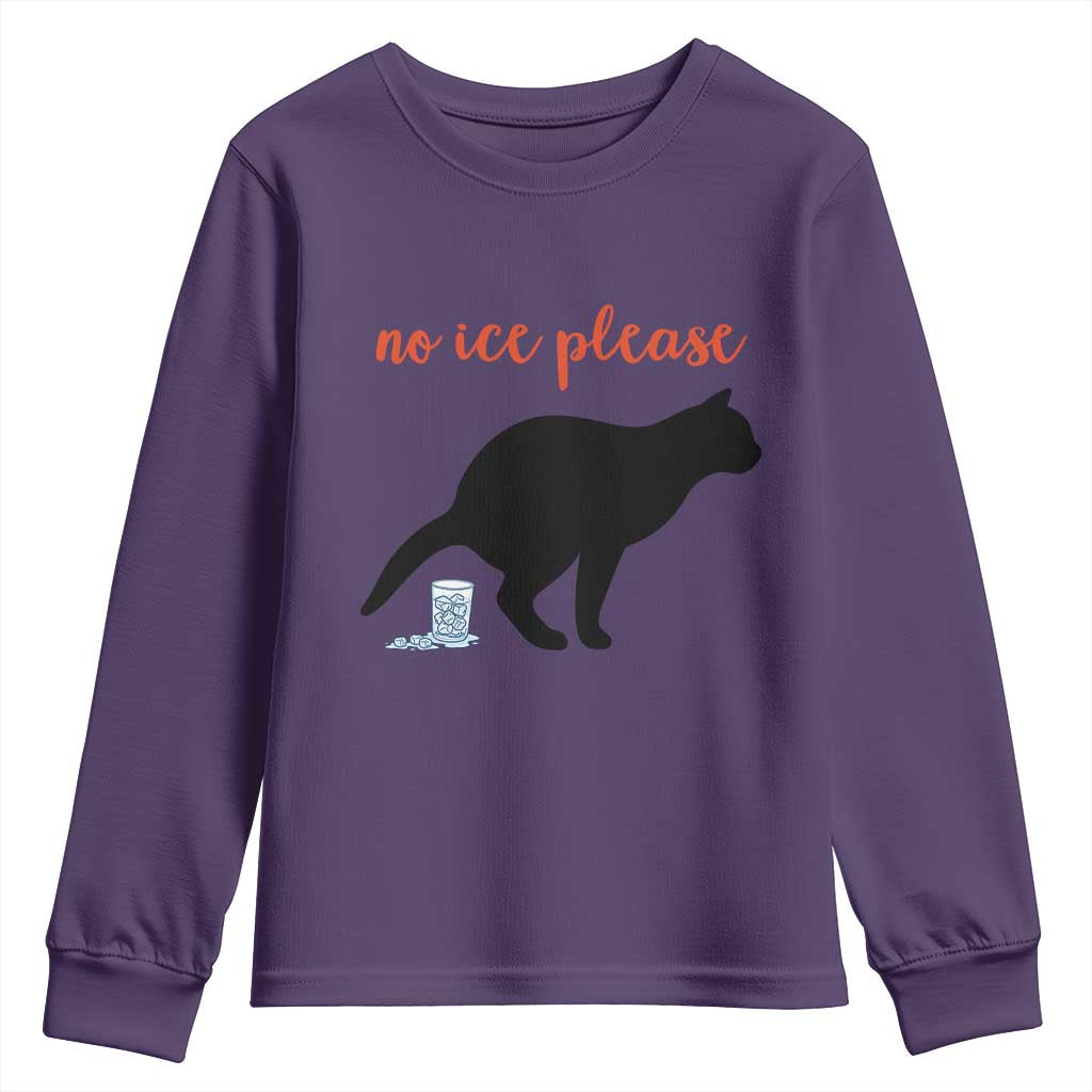 No Ice Please Youth Sweatshirt Funny Cat Abolish ICE Meme