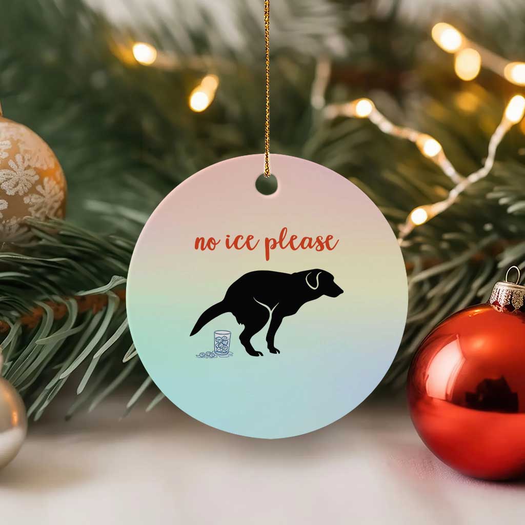 No Ice Please Ceramic Ornament Funny Dog Anti ICE Meme