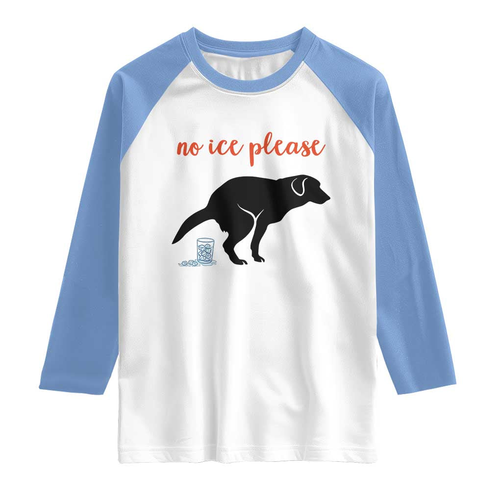 No Ice Please Raglan Shirt Funny Dog Anti ICE Meme