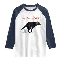 No Ice Please Raglan Shirt Funny Dog Anti ICE Meme