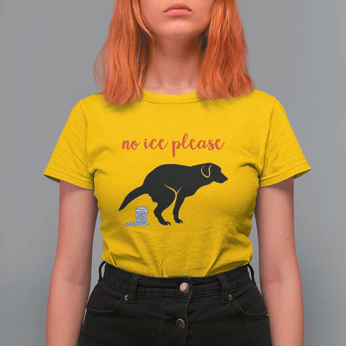 No Ice Please T Shirt For Women Funny Dog Anti ICE Meme