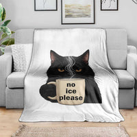 No Ice Please Throw Blanket Funny Black Cat Anti ICE Meme