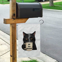 No Ice Please Garden Flag Funny Black Cat Anti ICE Meme