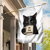No Ice Please Garden Flag Funny Black Cat Anti ICE Meme