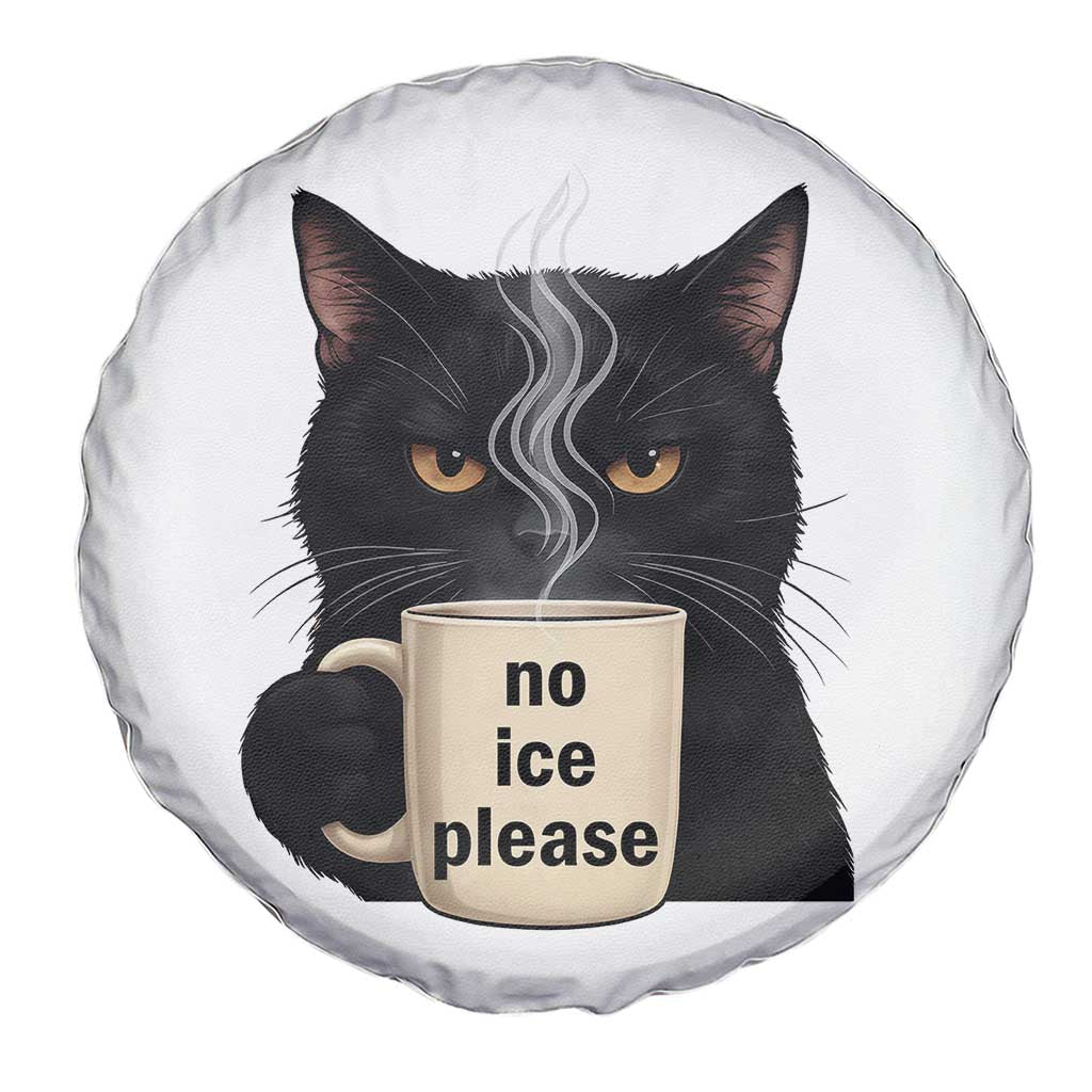 No Ice Please Spare Tire Cover Funny Black Cat Anti ICE Meme