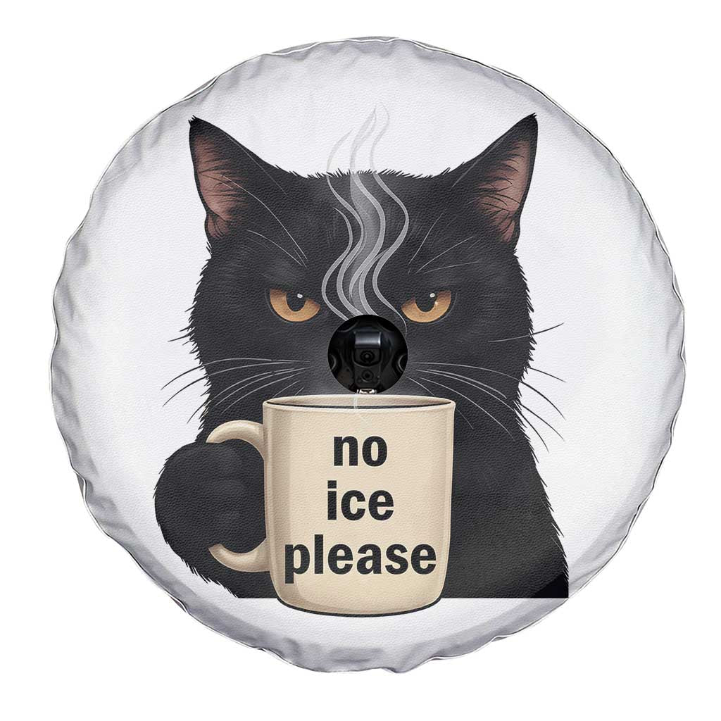 No Ice Please Spare Tire Cover Funny Black Cat Anti ICE Meme