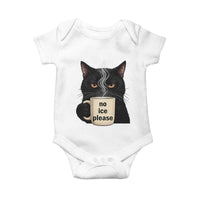 No Ice Please Baby Onesie Funny Black Cat Anti ICE Meme