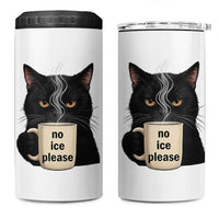 No Ice Please 4 in 1 Can Cooler Tumbler Funny Black Cat Anti ICE Meme