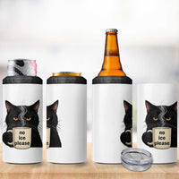 No Ice Please 4 in 1 Can Cooler Tumbler Funny Black Cat Anti ICE Meme