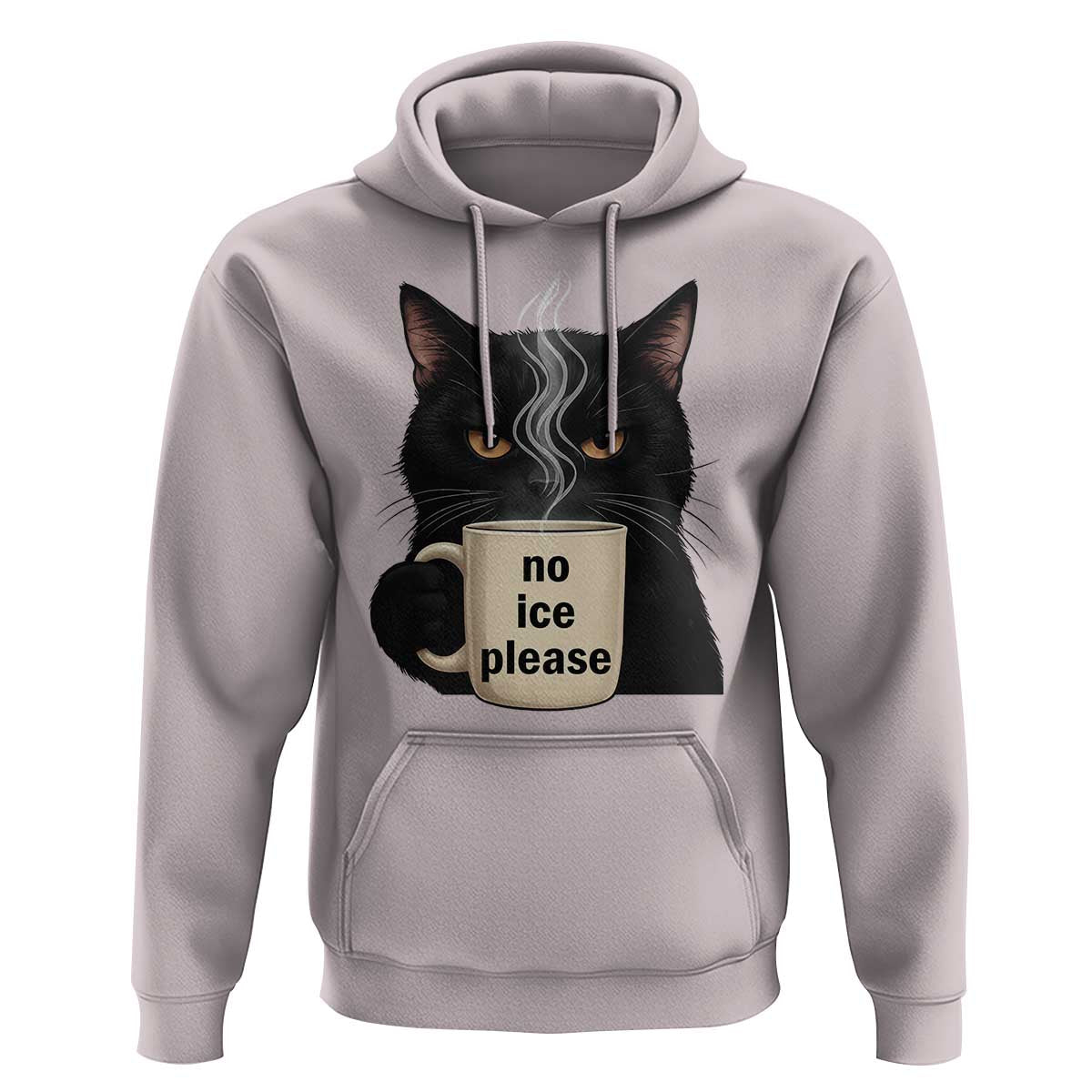 No Ice Please Hoodie Funny Black Cat Anti ICE Meme