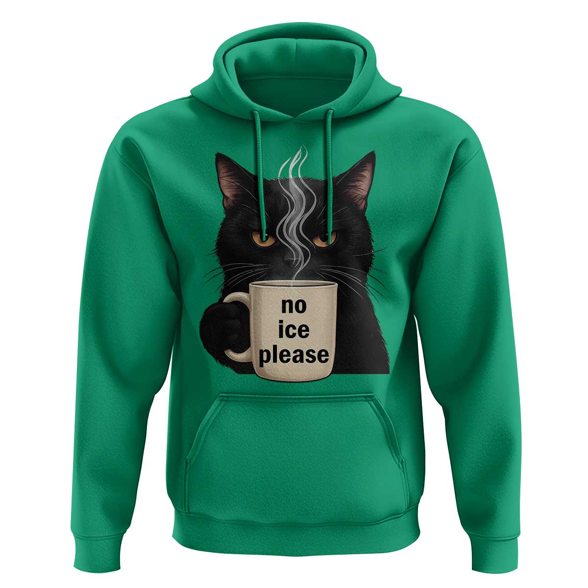 No Ice Please Hoodie Funny Black Cat Anti ICE Meme
