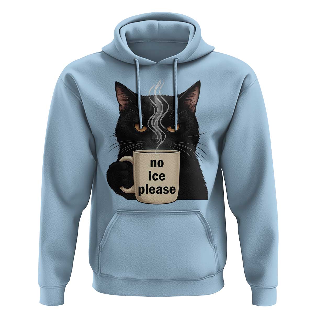 No Ice Please Hoodie Funny Black Cat Anti ICE Meme