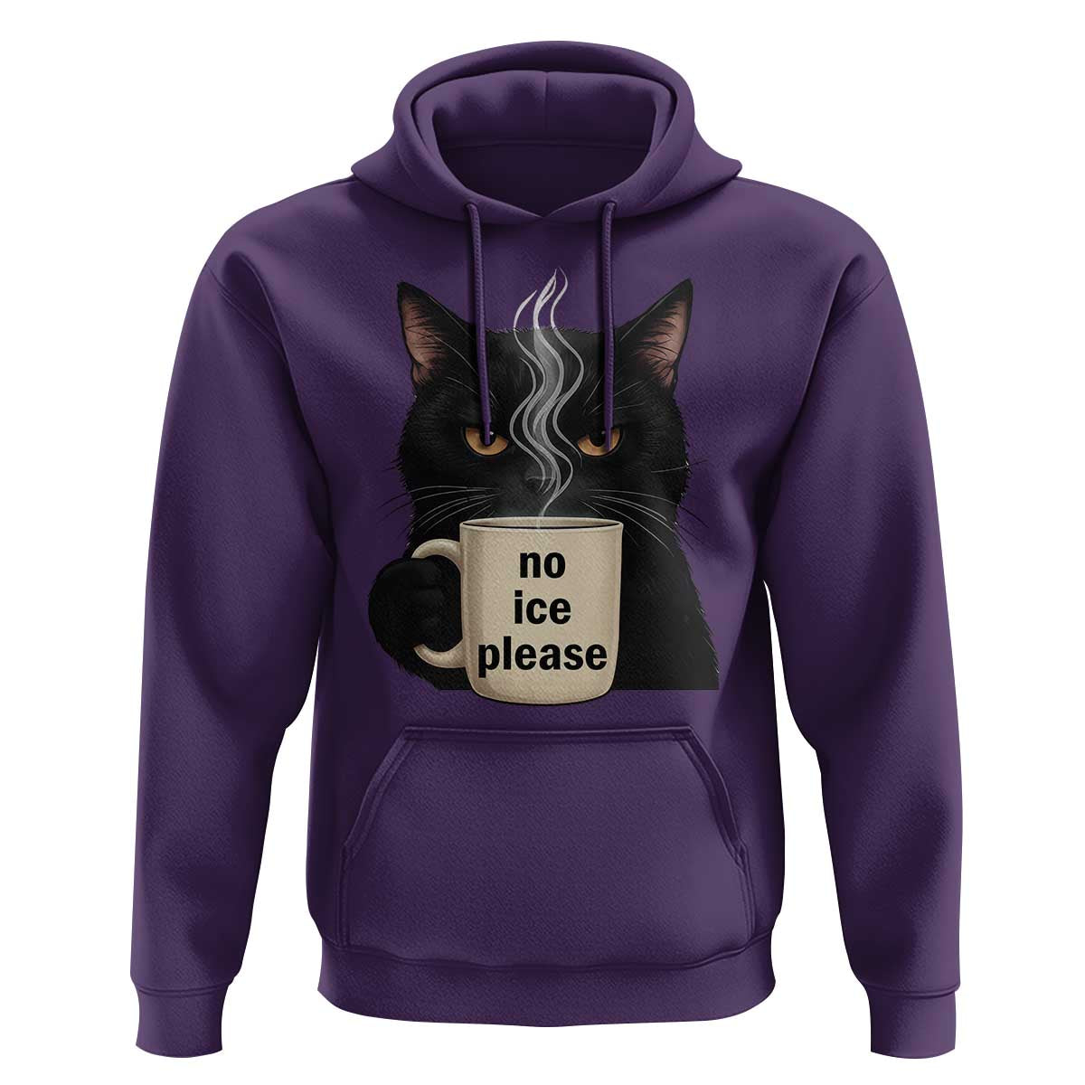 No Ice Please Hoodie Funny Black Cat Anti ICE Meme