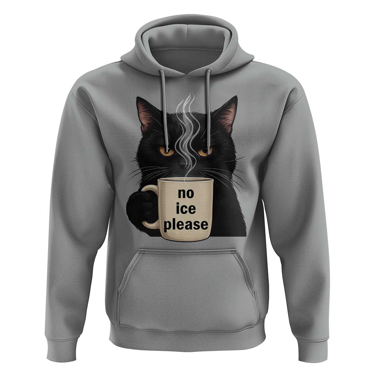 No Ice Please Hoodie Funny Black Cat Anti ICE Meme