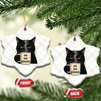 No Ice Please Ceramic Ornament Funny Black Cat Anti ICE Meme