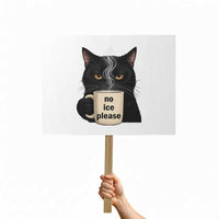 No Ice Please Protest Sign Funny Black Cat Anti ICE Meme