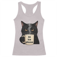 No Ice Please Racerback Tank Top Funny Black Cat Anti ICE Meme