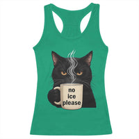 No Ice Please Racerback Tank Top Funny Black Cat Anti ICE Meme