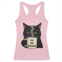 No Ice Please Racerback Tank Top Funny Black Cat Anti ICE Meme