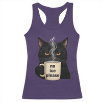 No Ice Please Racerback Tank Top Funny Black Cat Anti ICE Meme
