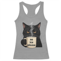 No Ice Please Racerback Tank Top Funny Black Cat Anti ICE Meme