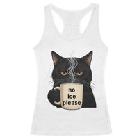No Ice Please Racerback Tank Top Funny Black Cat Anti ICE Meme