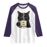 No Ice Please Raglan Shirt Funny Black Cat Anti ICE Meme