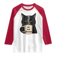 No Ice Please Raglan Shirt Funny Black Cat Anti ICE Meme