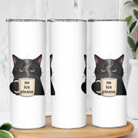 No Ice Please Skinny Tumbler Funny Black Cat Anti ICE Meme