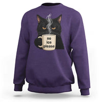 No Ice Please Sweatshirt Funny Black Cat Anti ICE Meme