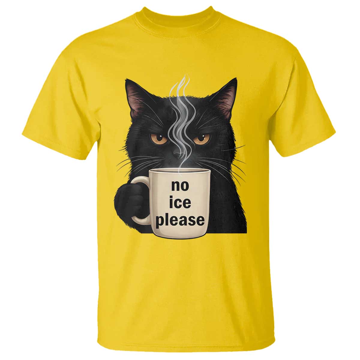 No Ice Please T Shirt Funny Black Cat Anti ICE Meme