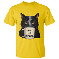 No Ice Please T Shirt Funny Black Cat Anti ICE Meme