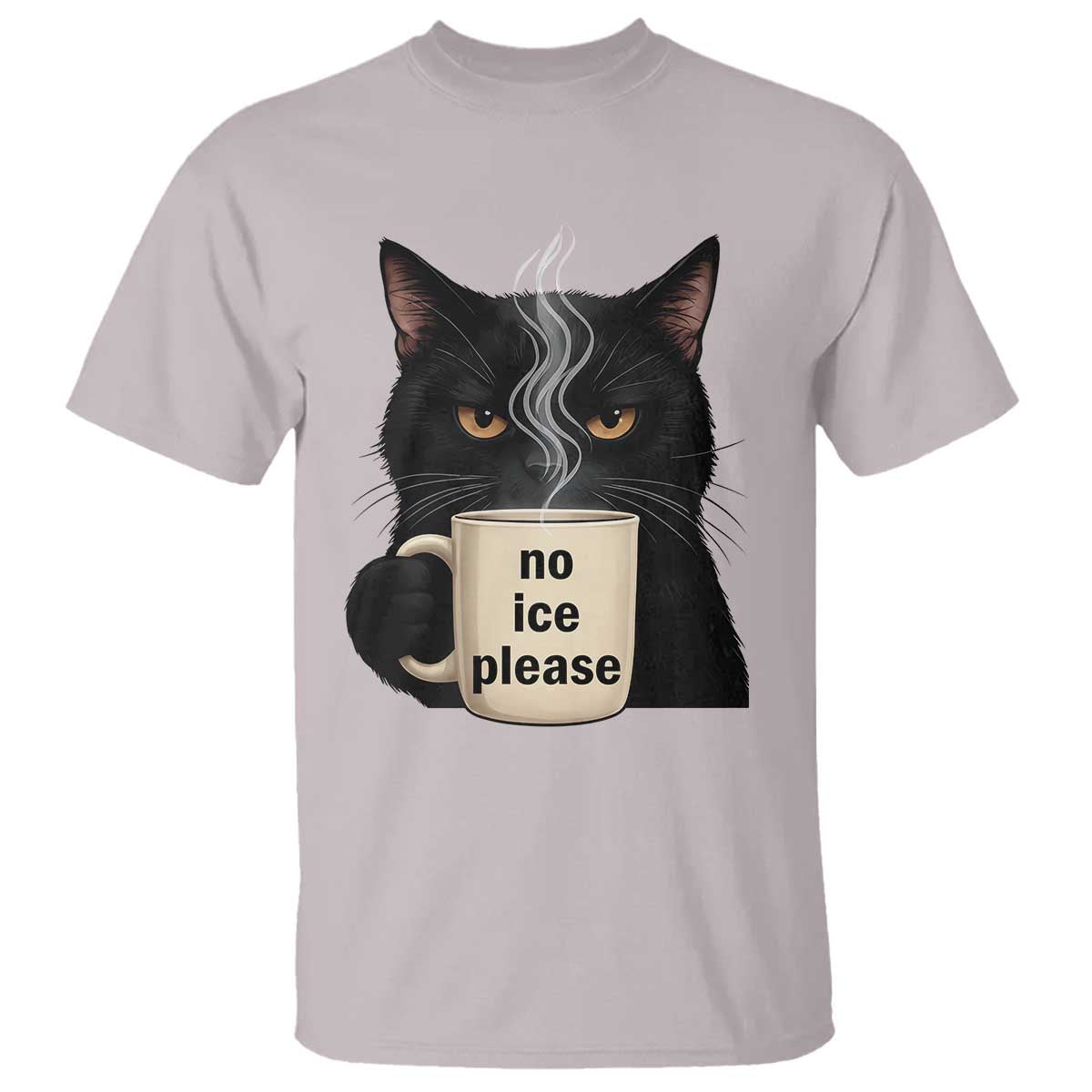 No Ice Please T Shirt Funny Black Cat Anti ICE Meme