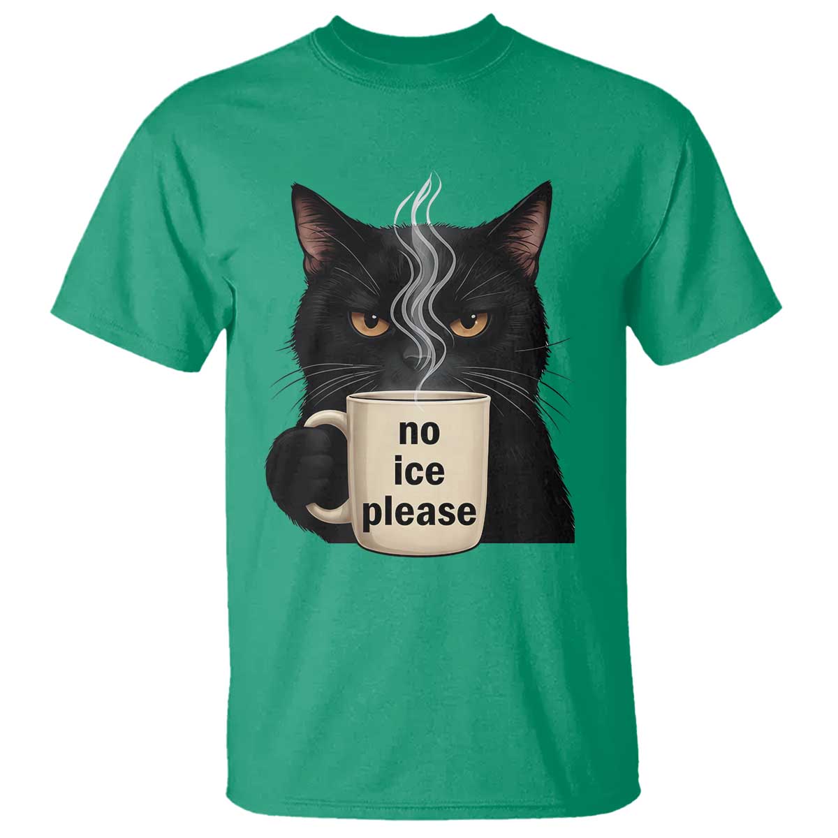 No Ice Please T Shirt Funny Black Cat Anti ICE Meme