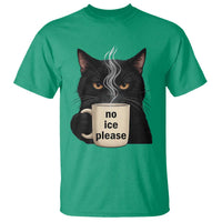No Ice Please T Shirt Funny Black Cat Anti ICE Meme