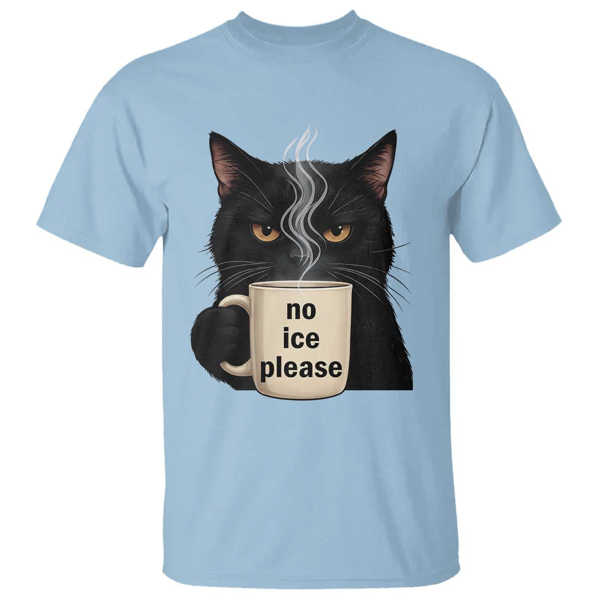 No Ice Please T Shirt Funny Black Cat Anti ICE Meme