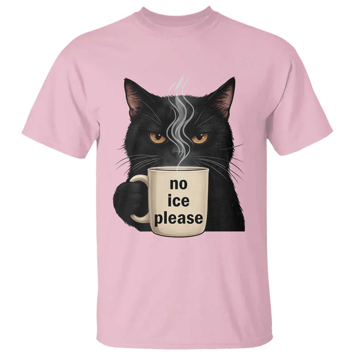 No Ice Please T Shirt Funny Black Cat Anti ICE Meme