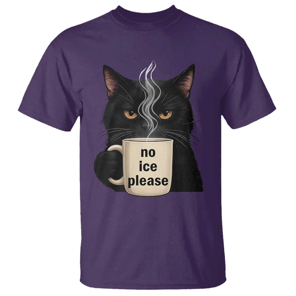 No Ice Please T Shirt Funny Black Cat Anti ICE Meme