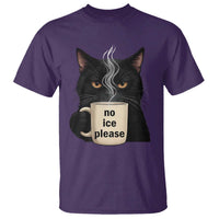 No Ice Please T Shirt Funny Black Cat Anti ICE Meme