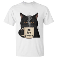 No Ice Please T Shirt Funny Black Cat Anti ICE Meme