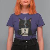 No Ice Please T Shirt For Women Funny Black Cat Anti ICE Meme