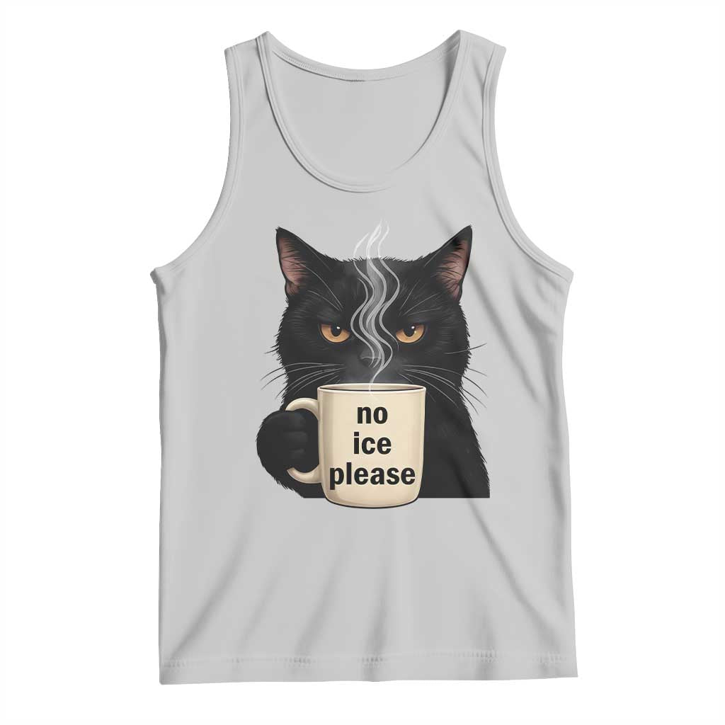 No Ice Please Tank Top Funny Black Cat Anti ICE Meme