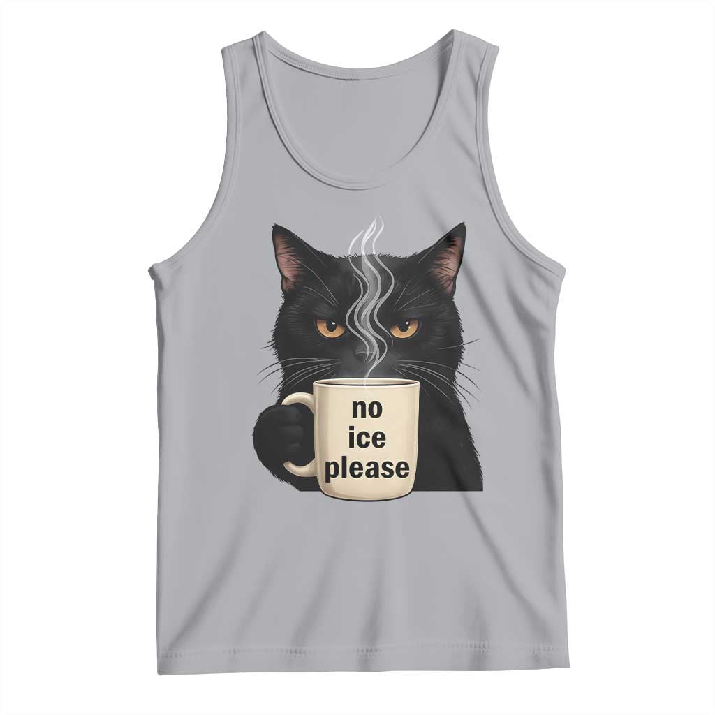No Ice Please Tank Top Funny Black Cat Anti ICE Meme